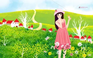 《画儿晴天》少女图片壁纸