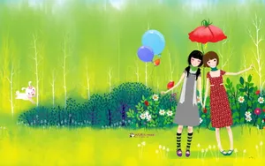 《画儿晴天》少女图片壁纸_5