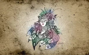 手绘人脸面具壁纸_2