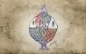 手绘人脸面具壁纸_5