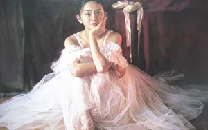 芭蕾舞女孩油画壁纸_5
