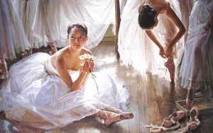 芭蕾舞女孩油画壁纸_7