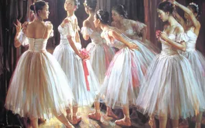 芭蕾舞女孩油画壁纸_9