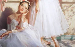 芭蕾舞女孩油画壁纸_14