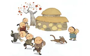 手绘儿童趣事图片壁纸_5