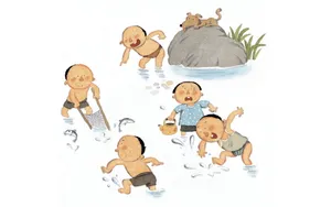 手绘儿童趣事图片壁纸_8