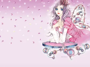 手绘恋爱中的情侣插画壁纸_16