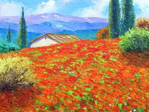 水彩画田园风光桌面壁纸_6