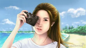 手绘美女_4