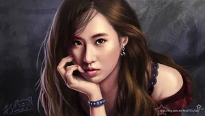 手绘美女_14