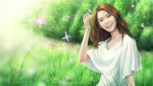 手绘美女_16