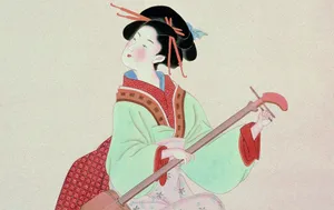 工笔画东洋仕女壁纸