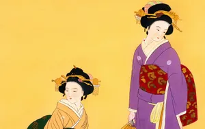 工笔画东洋仕女壁纸_2