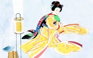 工笔画东洋仕女壁纸_7