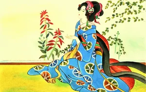 工笔画东洋仕女壁纸_8