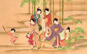 工笔画东洋仕女壁纸_9