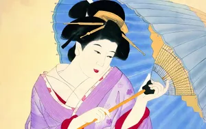 工笔画东洋仕女壁纸_12