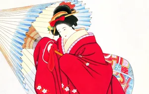 工笔画东洋仕女壁纸_13
