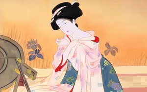 工笔画东洋仕女壁纸_17