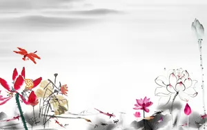 荷花水墨画图片_4