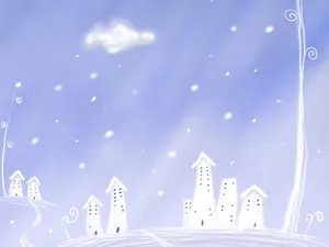 冬天唯美卡通插画桌面壁纸_3