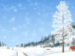 冬天唯美卡通插画桌面壁纸_6