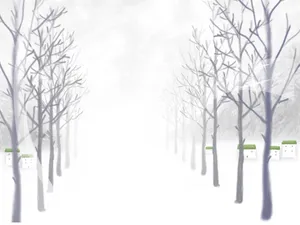 冬天唯美卡通插画桌面壁纸_7