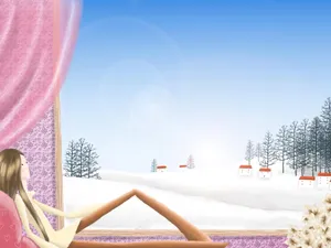 冬天唯美卡通插画桌面壁纸_10