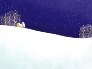 冬天唯美卡通插画桌面壁纸_13