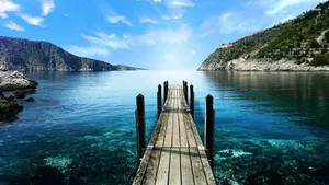 唯美黄昏码头风景壁纸_7