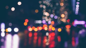 唯美夜晚灯光散景图片_2