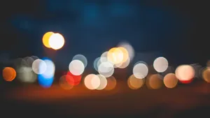 唯美夜晚灯光散景图片_4