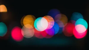 唯美夜晚灯光散景图片_8