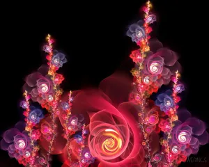 梦幻3D抽象花朵炫彩壁纸_8