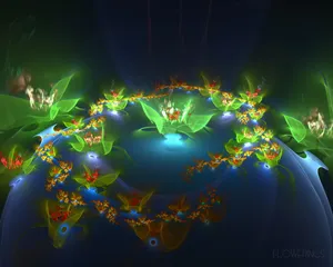 梦幻3D抽象花朵炫彩壁纸_9