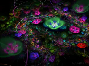梦幻3D抽象花朵炫彩壁纸_14