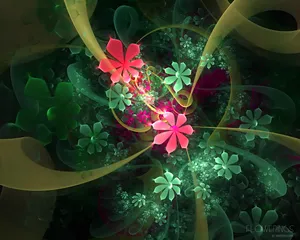 梦幻3D抽象花朵炫彩壁纸_19