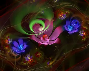 梦幻3D抽象花朵炫彩壁纸_25