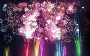 烟花夜景桌面壁纸_4