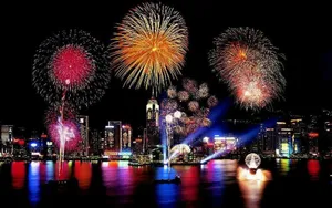 烟花夜景桌面壁纸_8