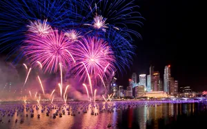 烟花夜景桌面壁纸_13