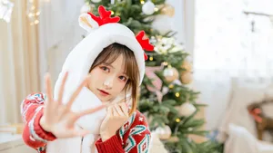 圣诞节养眼美女壁纸_7