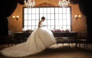 美女婚纱写真图片壁纸_4