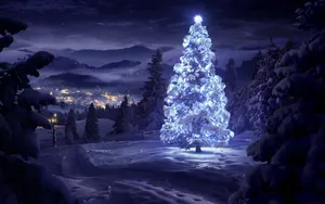 平安夜圣诞树光芒美景壁纸_15