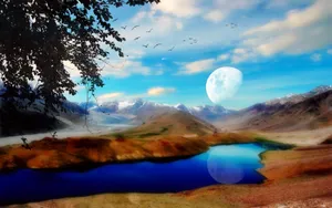 梦幻风景3D渲染壁纸_1