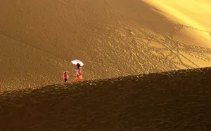 敦煌鸣沙山风景壁纸_14