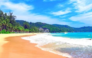 蓝色缤纷海岸桌面壁纸_12