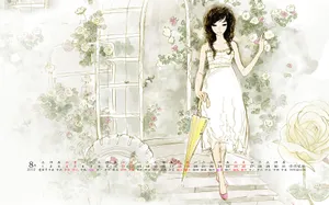 2012年8月精美日历桌面壁纸
