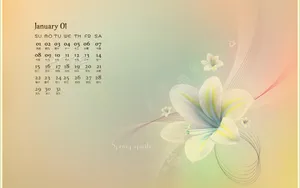 2012年1月日历桌面壁纸
