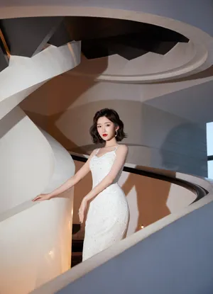毛晓彤吊带白裙性感写真图片_2